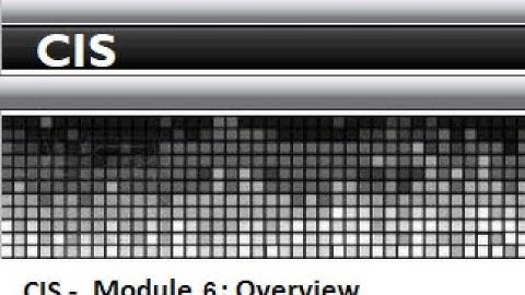 CIS  - Module 6: Overview