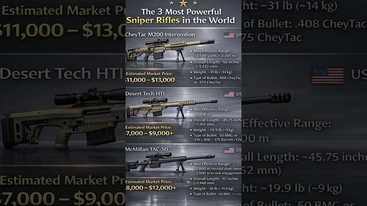 Top 3 Most Powerful Sniper Rifles in the World