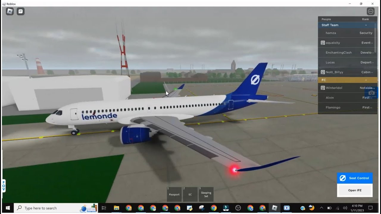 Roblox LeMonde Airlines Full Flight Airbus a220-300 (Economy) Amrum to Alexandria