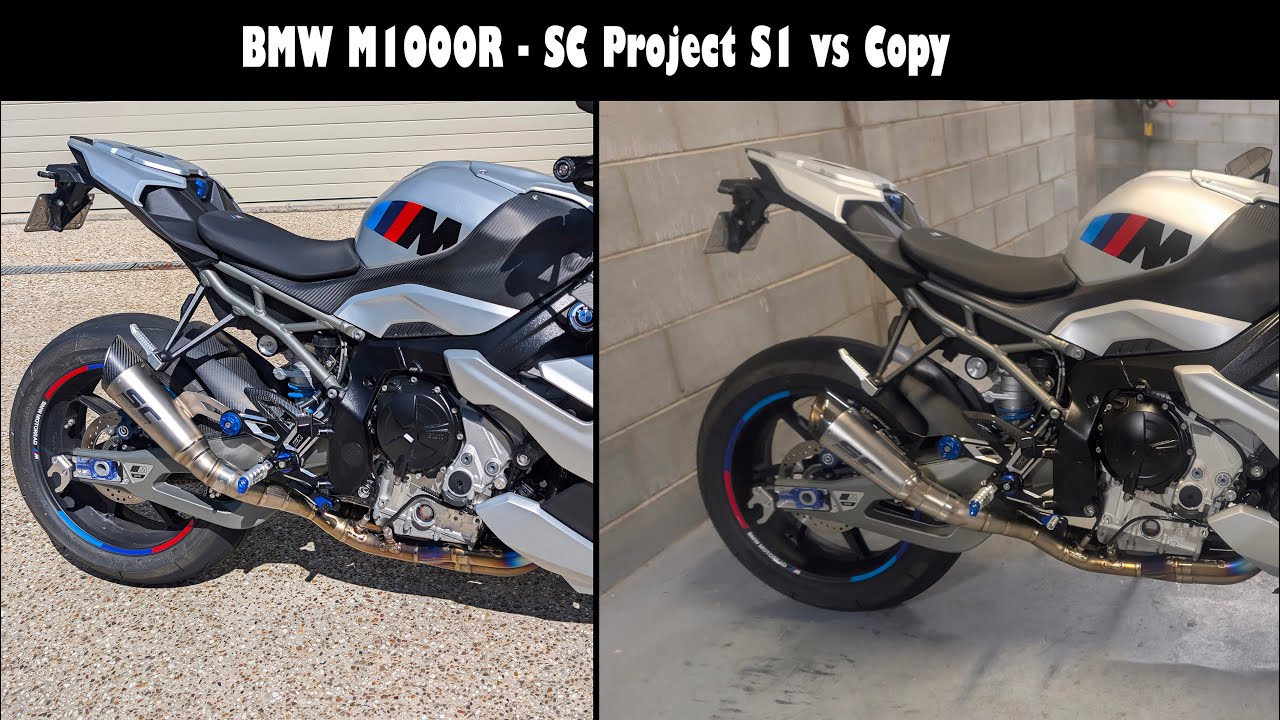 BMW M1000R | SC Project S1 vs Chinese Copy (Leiker Baffle) – Looks, Weight & Sound Test