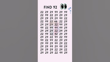 challenge your self to spot 92! in 3 sec? Super Sharp Eyes Can! 🔍👀#brainteasers#iq#shorts
