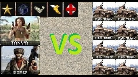 Fully Upgraded Tanya / Boris vs Flak Tracks: Red Alert 2