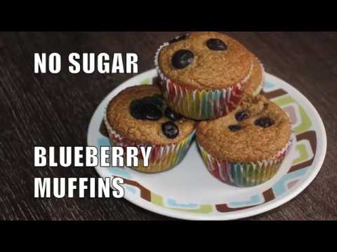 Healthy Gluten Free Blueberry Oat Muffins with Dates - No Sugar