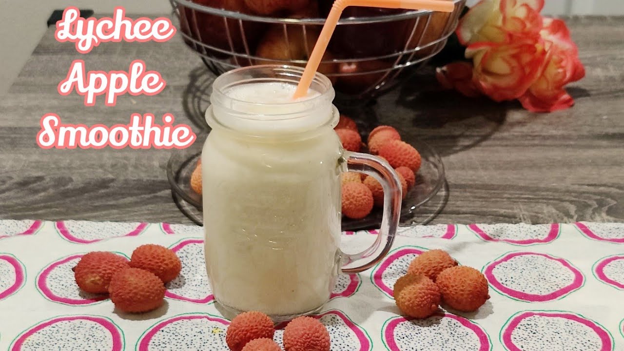 Lychee Apple Smoothie | Homemade Lychee Apple Smoothie Recipe