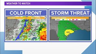 Timeline of severe storms Friday as a cold front arrives