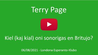 6a de aŭgusto 2021 – Prelego de Terry Page