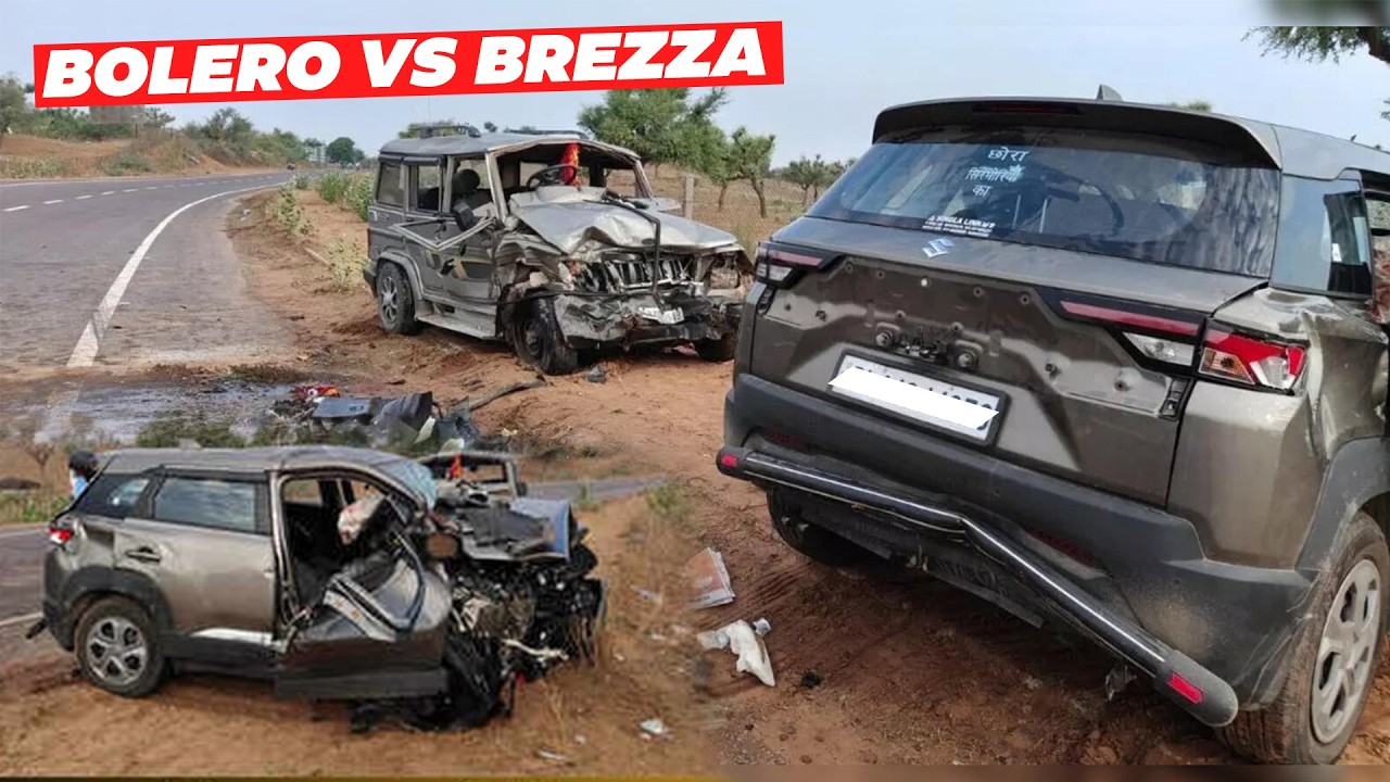 High Speed Maruti Brezza VS Mahindra Bolero Crash !!
