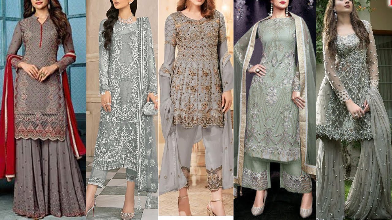 Grey Pure Silk Plussize Palazzo Salwar Kameez EXSTL13907 – ShreeFashionWear