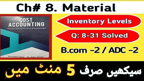B.com/Cost Accounting/Inventory level/Problem 8-31 solved/online cost lectures/material Costing