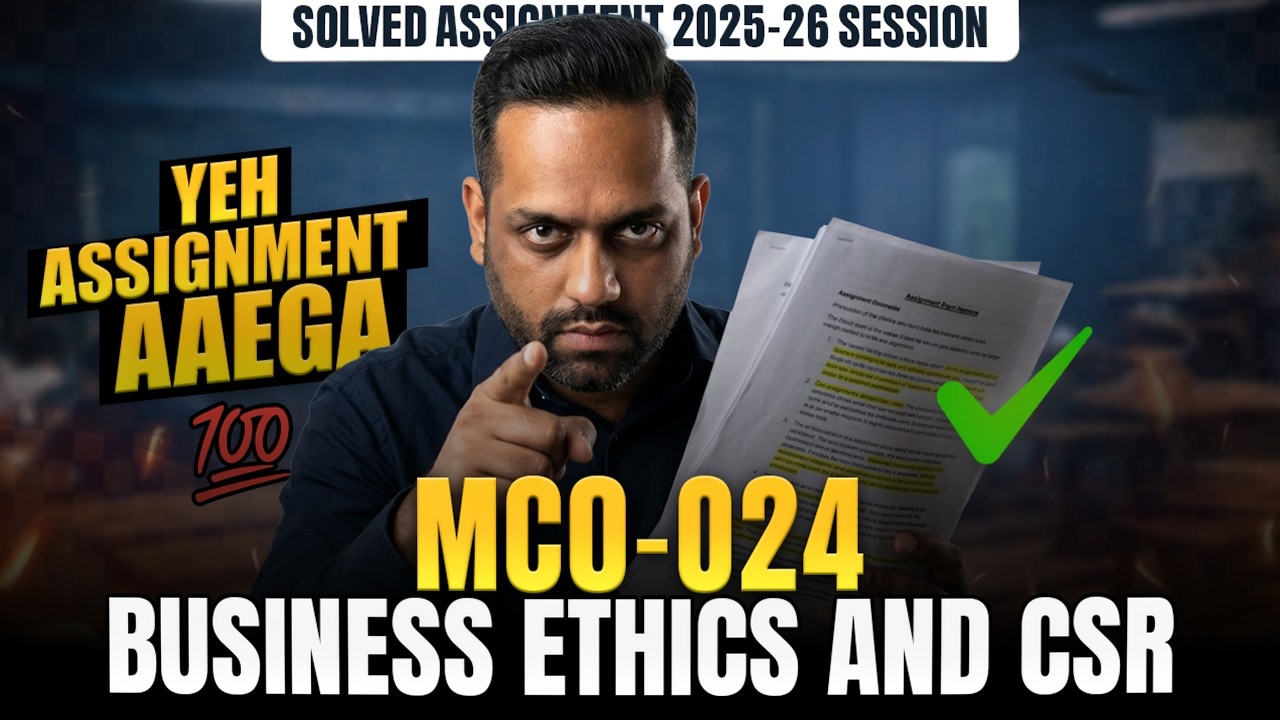 MCO 024 Solved Assignment June 2026 | MCO 24 Solved Assignment IGNOU MCom