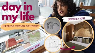 A Day In The Life of an Interior Design Student| Watch my process designing a hotel!