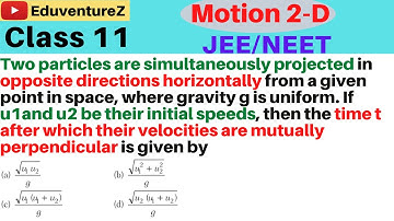 Two particles are simultaneously projected in opposite directions horizontally from a given point in