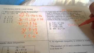 Inequality EOG Review