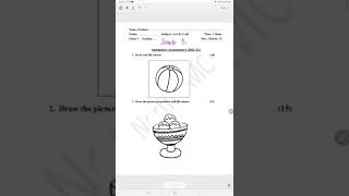 Class 1 Art and Craft Question Paper SA 1 (10/4/21)
