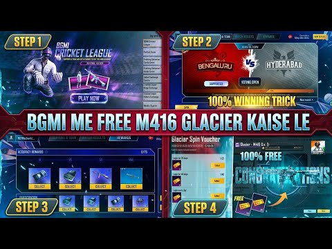 ✅ BGMI CRICKET LEAGUE EVENT EXPLAIN / HOW TO GET FREE M416 GLACIER /HOW TO SUPPORT VOTE WIN PREDICT