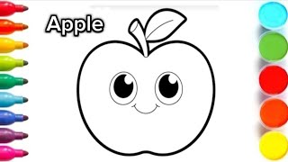 Apple And 8 More Fruits Drawing, Painting,Coloring For Kids And Toddlers Learn Fruits