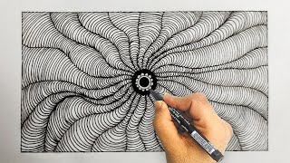 How to Draw Zentangle & Doodle | Sea wave