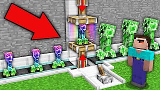 HOW TO FLATTEN CREEPERS IN THIS RAINBOW MECHANISM IN MINECRAFT ? 100% TROLLING TRAP !