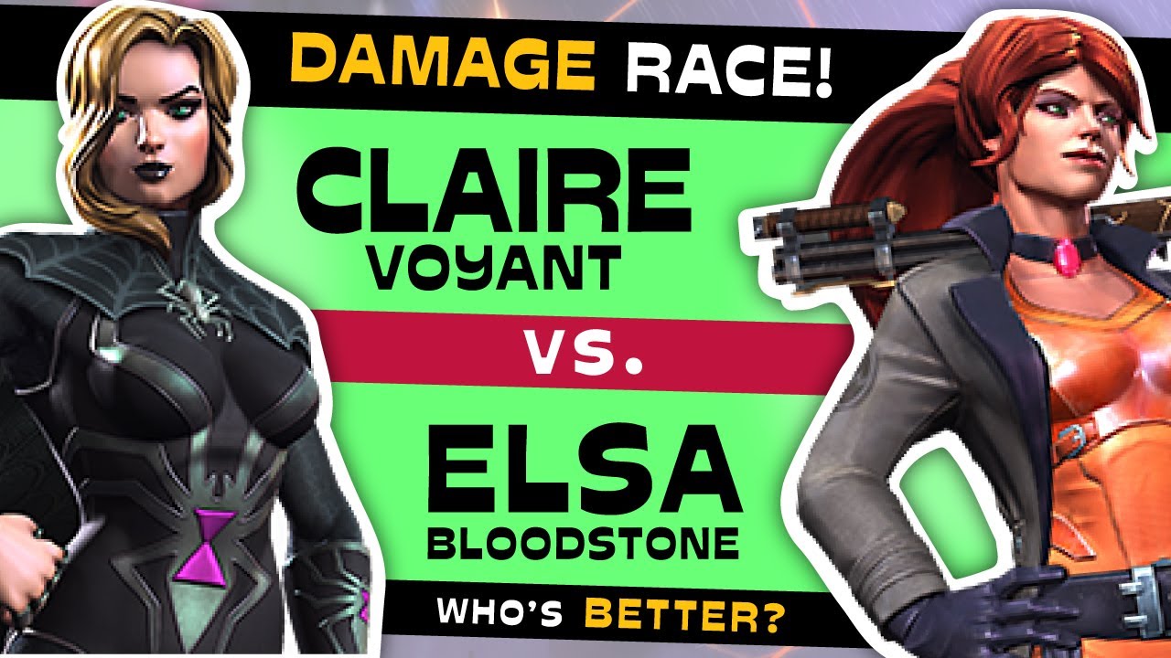 WHO'S BETTER?? Claire Voyant vs. Elsa Bloodstone DAMAGE RACE! Part 1 | Marvel Contest of Champions