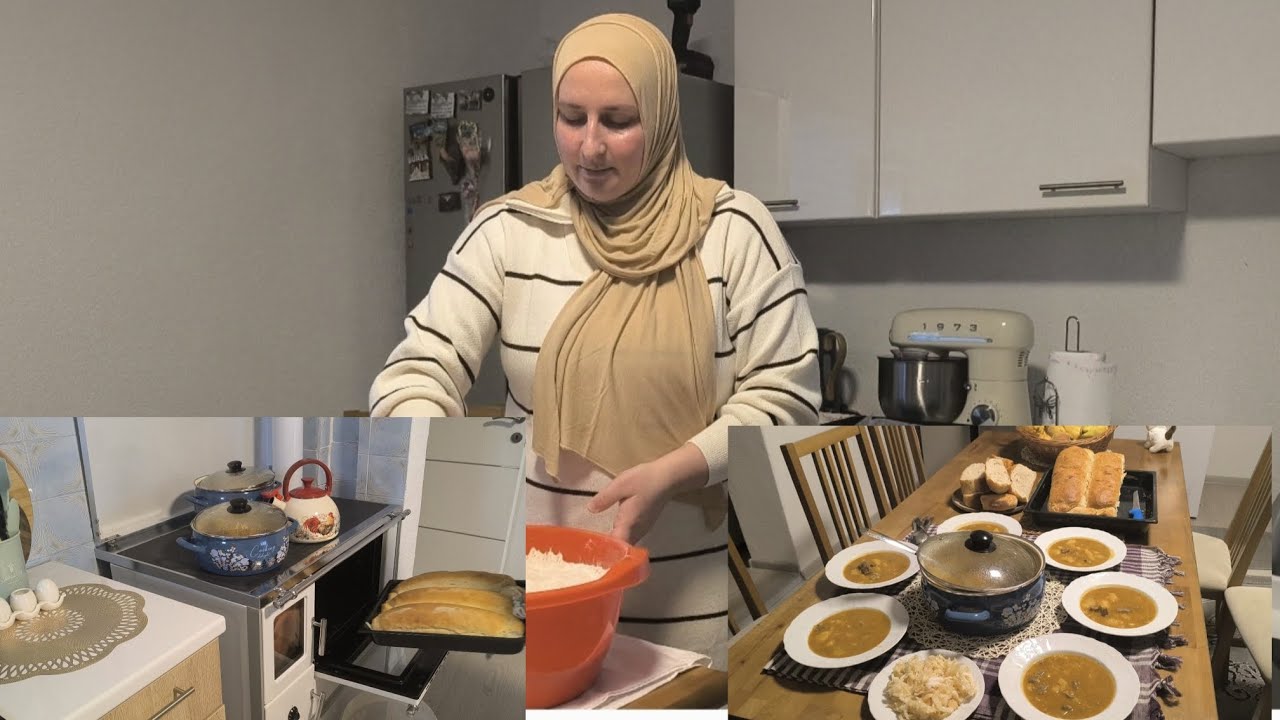 ČORBA SA JUNETINOM-Recept moga muža-domaći HLJEB I KOMPOT OD DUNJE