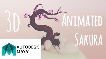 Animated sakura tree growing and blossoming (Autodesk Maya 3d modeling)