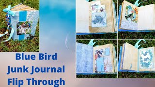 Handmade Blue Bird Junk Journal Flip Through | 2020