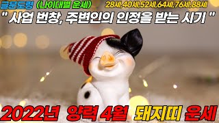 (글문도령)2022년 양력 4월 돼지띠 운세! ( 28세,40세,52세,64세,76세,88세운세)