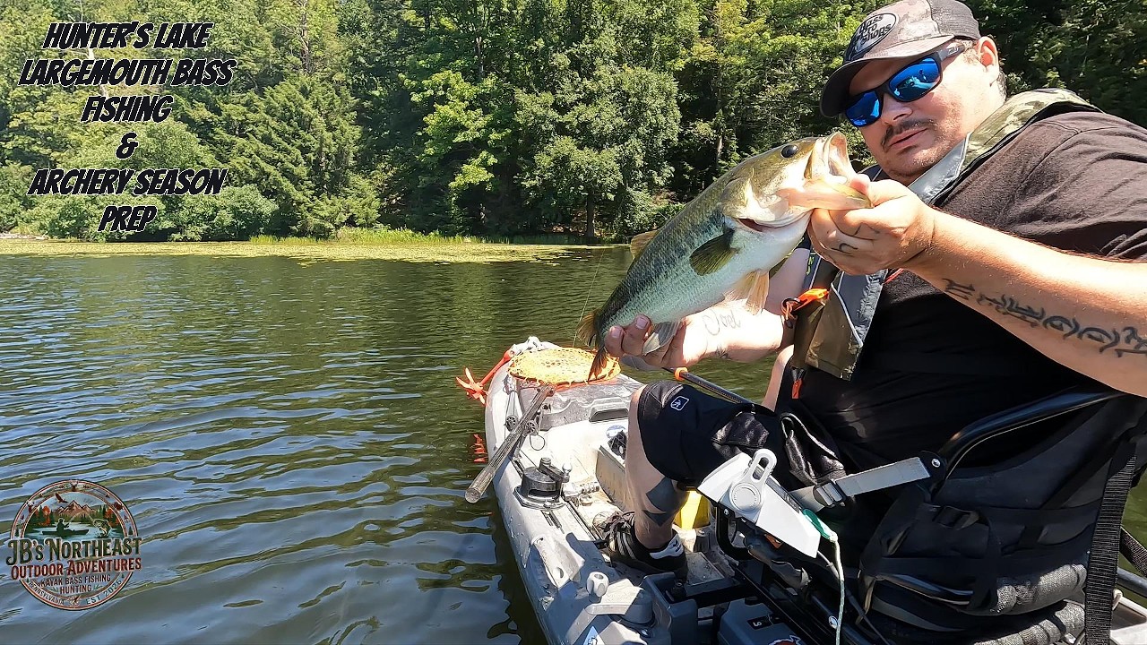 Hunter's Lake kayak Bass Fishing & Archery season prep