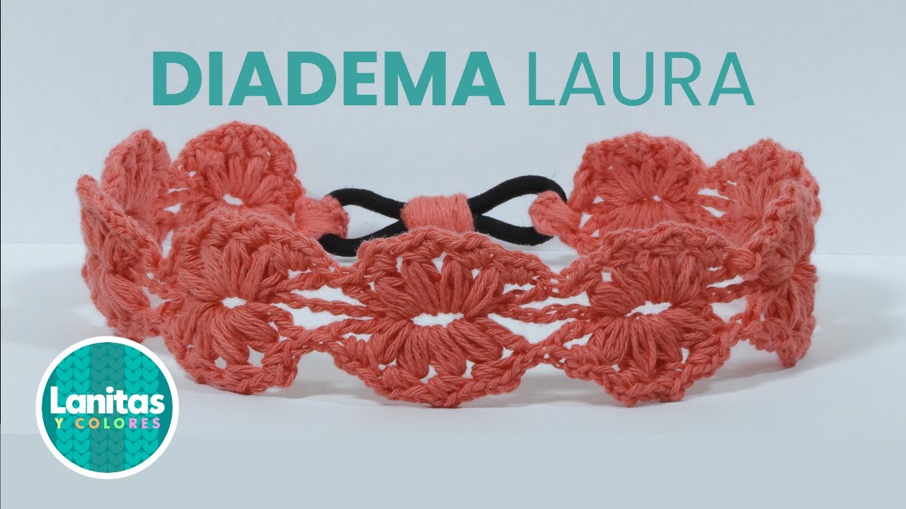 Cintillo a CROCHET hermoso diseño Paso a Paso | Lanitas y Colores