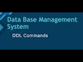 DDL Commands from SQL in DBMS