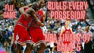Bulls Every Possesion NBA Finals 97 Game 5 Chicago Bulls vs Utah Jazz Jordan Flu Game
