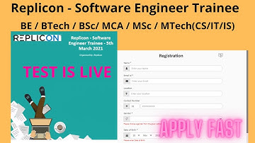Replicon-Software Engineer Trainee |BE / BTech / BSc/ MCA / MSc / MTech(CS/IT/IS)||By Tech Lecture