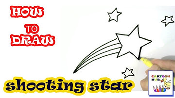 How to draw a  shooting star easy steps, step by step for children, kids, beginners