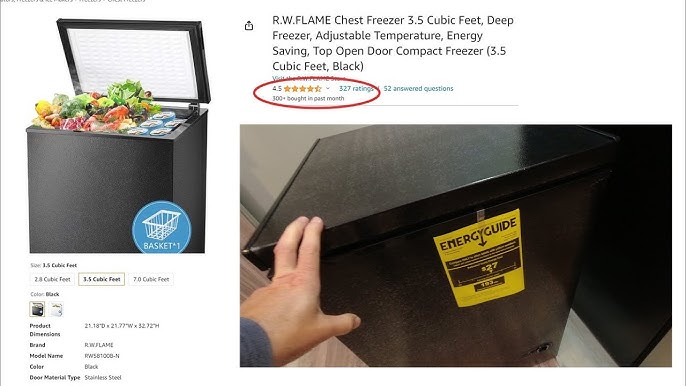 Northair Low temperature Chest Freezer - 3.5 Cu Ft with 2 Removable Baskets  - Reach In Freezer Chest & Reviews