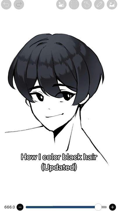 Black hair coloring tutorial #ibispaintx #digitalart #tutorial