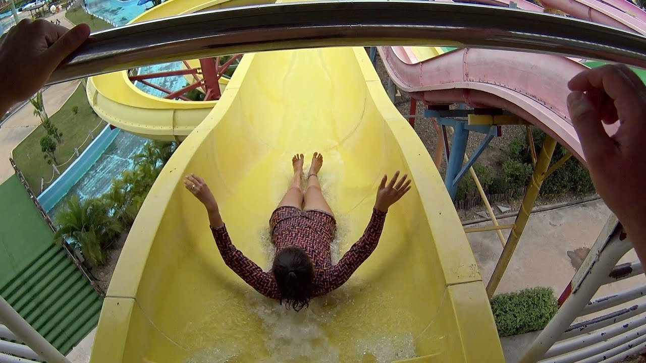 Yellow Tower Water Slide at Ocean Park Vientiane YouTube