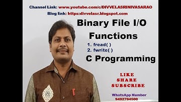 BINARY FILE I/O || fread( ) || fwrite( ) || BINARY FILE I/O FUNCTIONS || C LANGUAGE | C PROGRAMMING