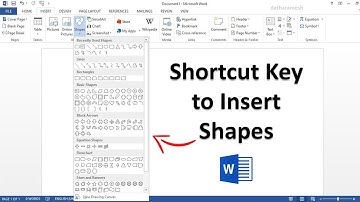 Shortcut Key to Insert Shapes In MS Word