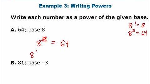 Algebra 1.5: Powers and Exponents Video