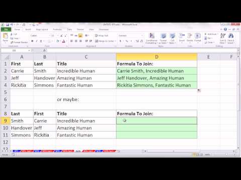 Excel Magic Trick 974: Formula to Join First & Last Name & Title: Ampersand or CONCATENATE?