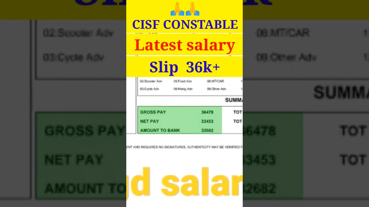 CISF constable salary slip...