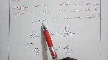 TOC Lec 03-Example problem of NFA and DFA by Deeba Kannan  (Input starts with ab)