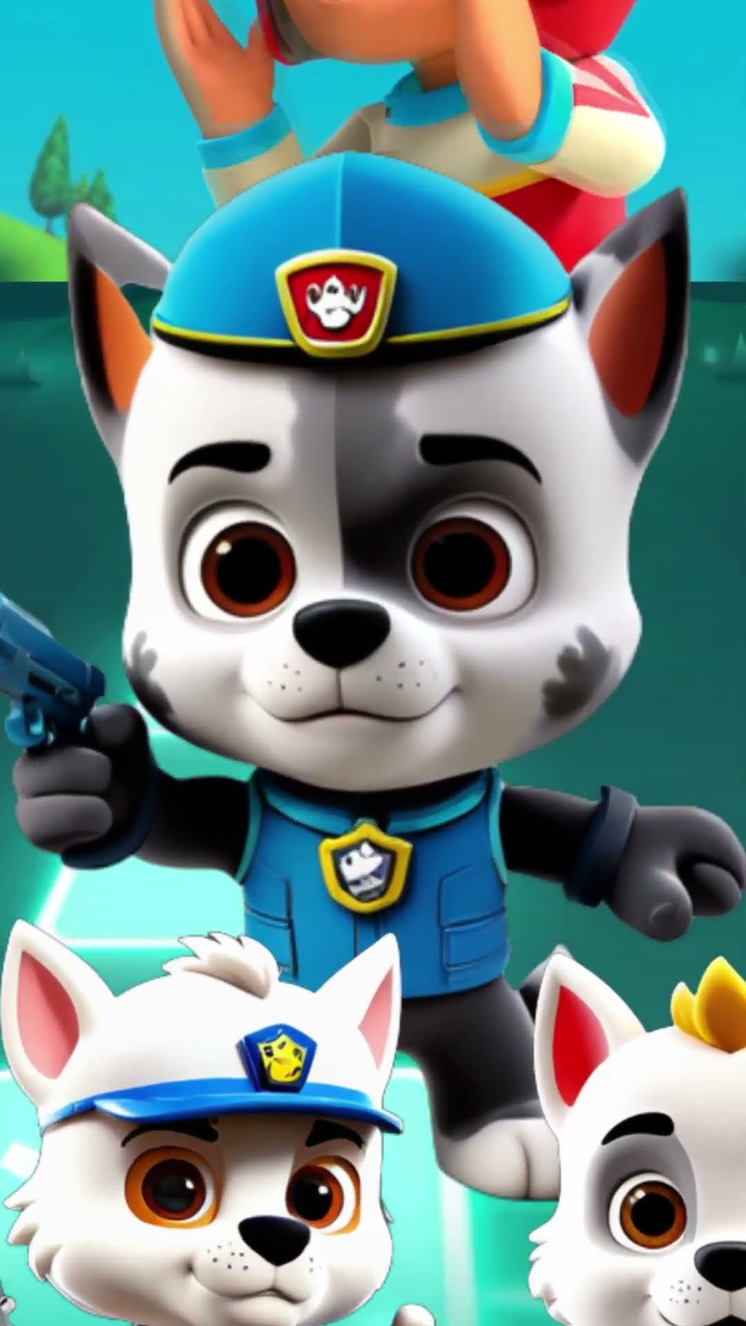 Paw Patrol Team - Dame Tu Cosita Coffin Dance Song Cover Tiles hop #shorts