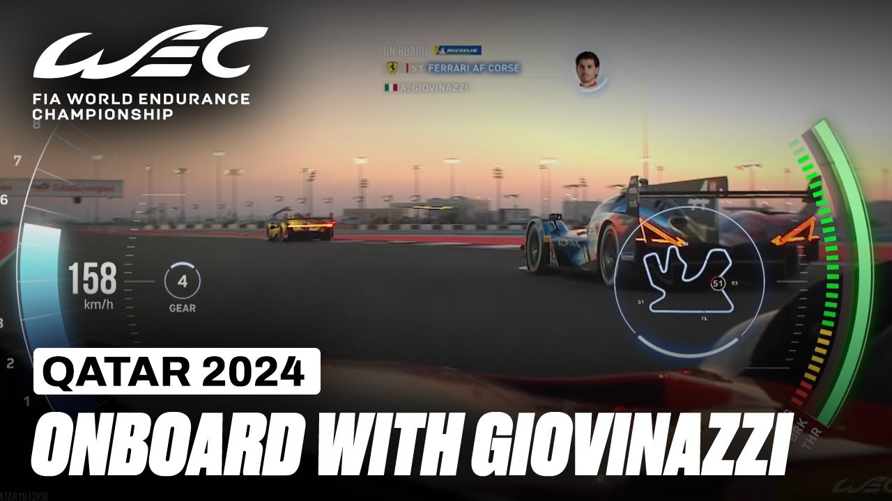 Onboard Lap Antonio Giovinazzi Ferrari 499P Hypercar I Qatar Airways Qatar 1812 KM I FIA WEC