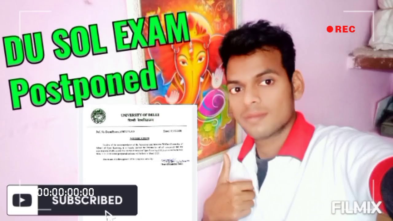 DU SOL Third Semester Exam Postponed 2020 | SOL Third Semester Exam March 2021 | SOL Exam Postponed