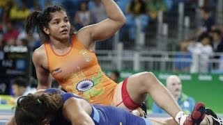 ... sakshi malik defeated moldova's esanu cherdivara to enter the 58kg
wome...