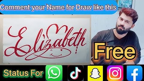 Elizabeth Name Signature Calligraphy Status | How to Cursive write with cut Marker #elizabeth