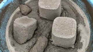 ASMR: soft grainy sand cement damp crispy shapes crumble in water/oddlysatifying