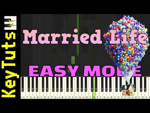 Learn To Play Married Life From Up Easy Mode Piano Tutorial Synthesia Youtube