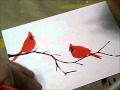 Cardinal &amp; Blue Jay Stenciled Postcards